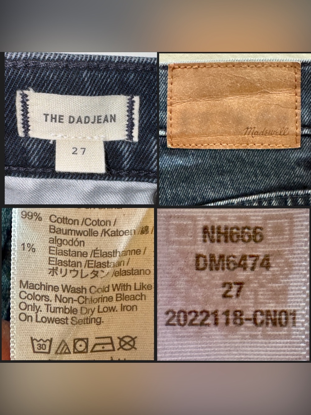 MADEWELL The Dadjean in Charcoal Indigo Wash Premium Comfort-Stretch Jeans (27) - Picture 5 of 17